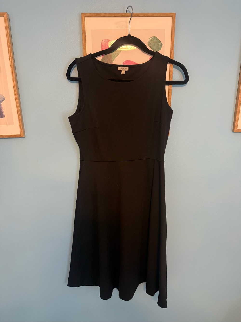 Talbots Black Sleeveless Fit-and-Flare Midi Dress
